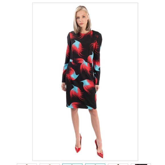 €725 MARCOBOLOGNA Sheath Dress Size IT 44 / L Flame Pattern Made in Italy - Picture 1 of 11